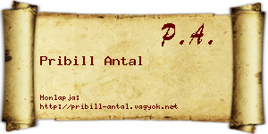 Pribill Antal névjegykártya